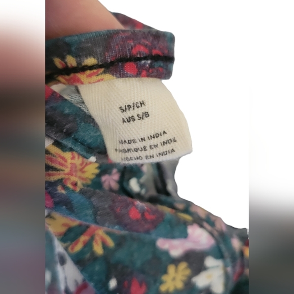 Roxy Teal Green floral Lace Up Back Sundress S - Picture 4 of 9